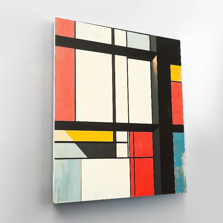 Piet Mondrian Inspired City Grid paint by numbers
