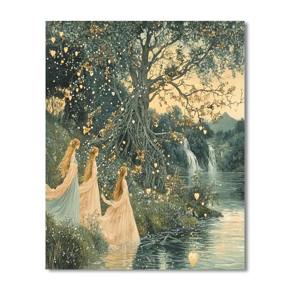 John William Waterhouse Inspired River Maidens painting number kit