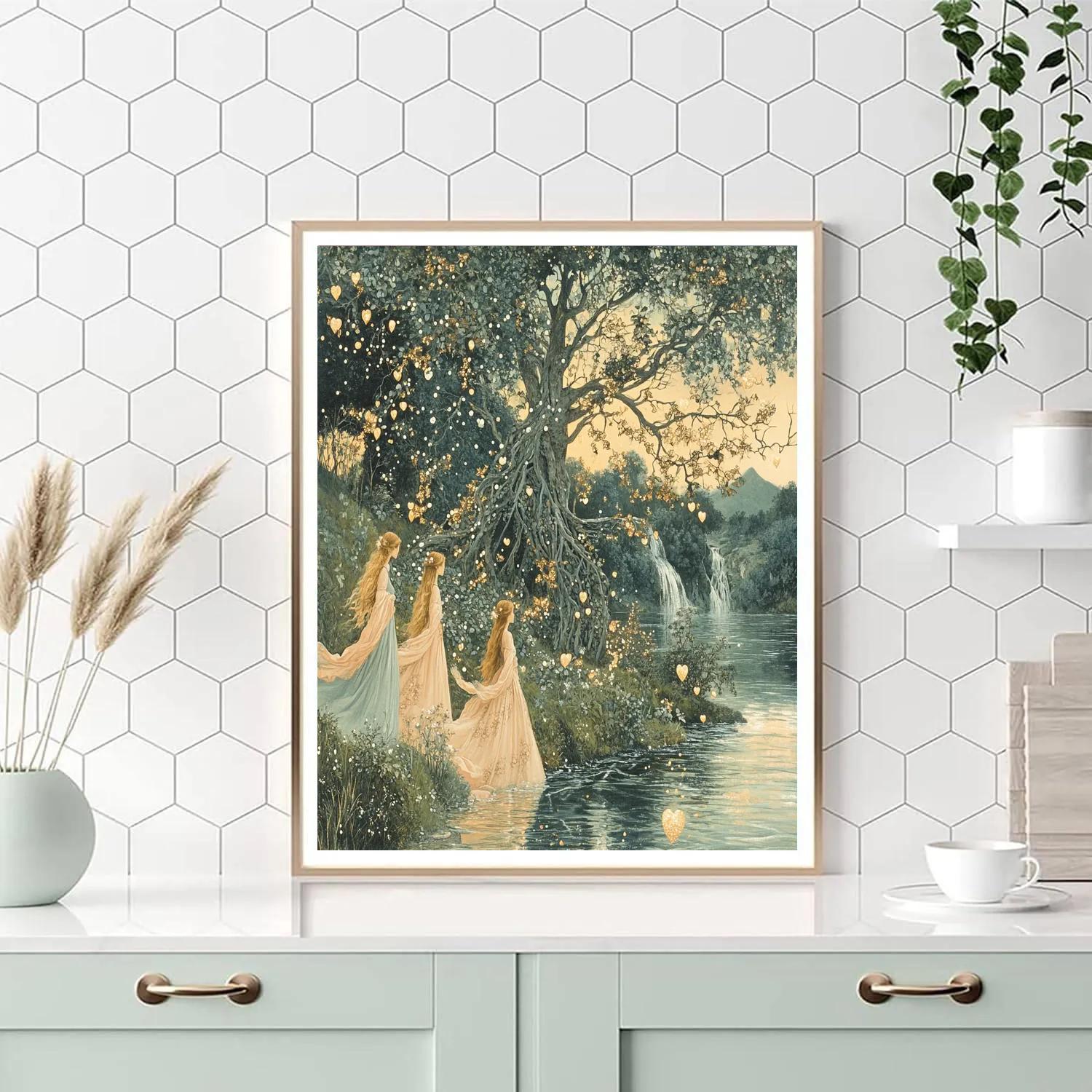 John William Waterhouse Inspired River Maidens painting number kit
