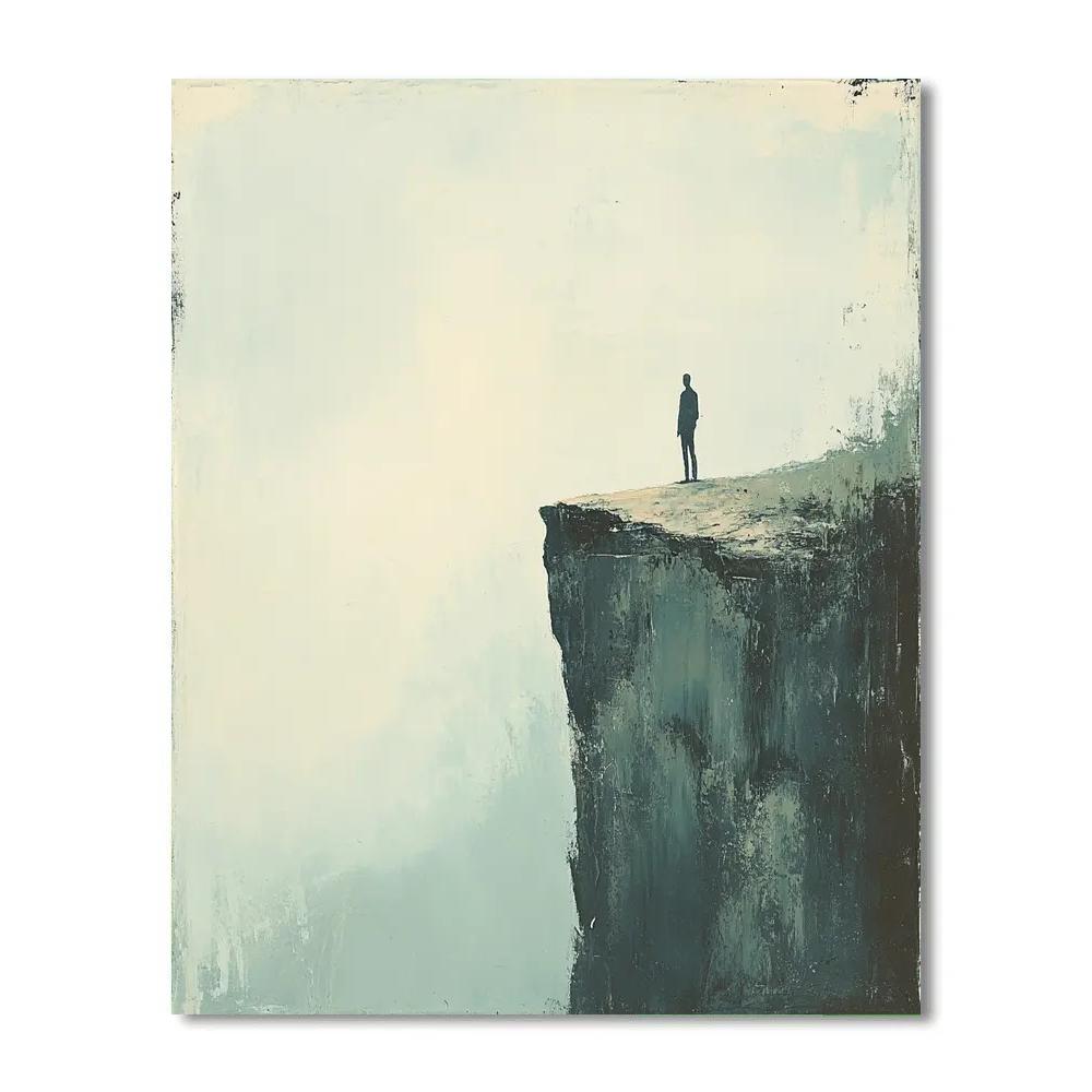 Caspar David Friedrich Inspired Cliff Overlook Paint by numbers art