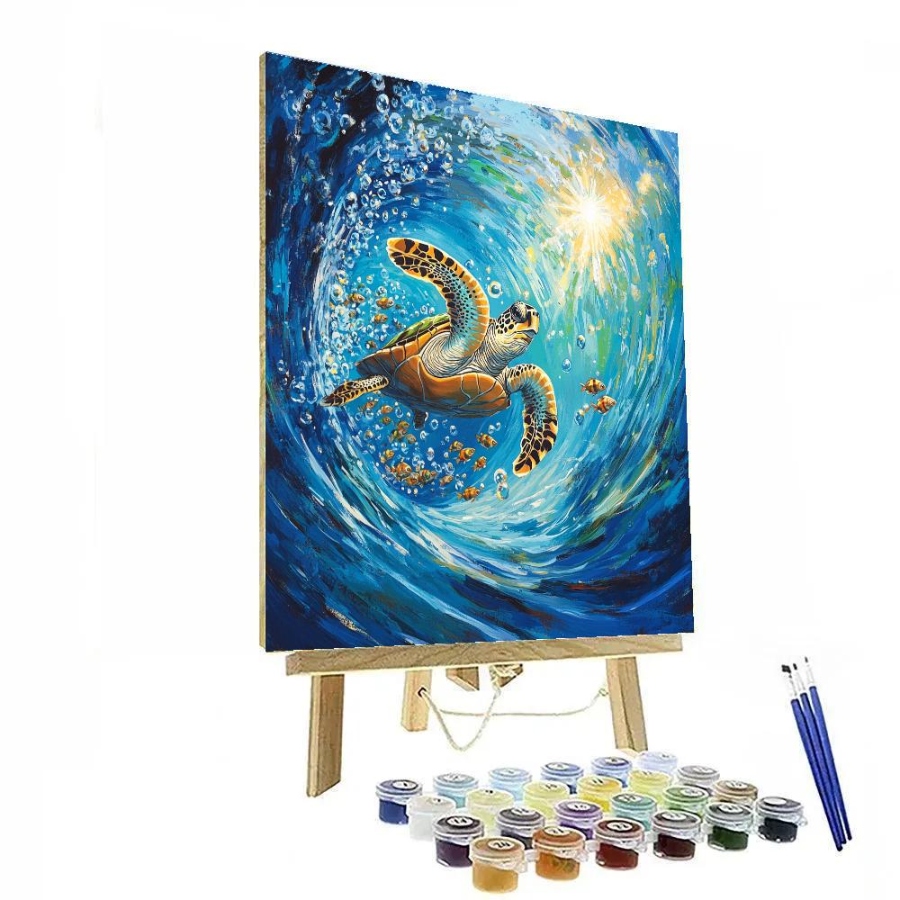 Crush Ocean Current Tunnel Glide Disney Inspired paint by number