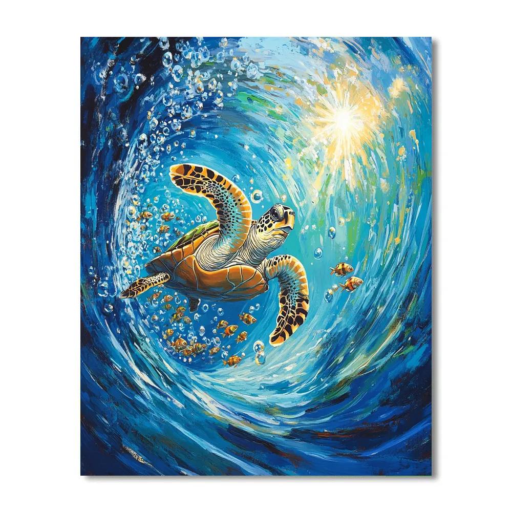 Crush Ocean Current Tunnel Glide Disney Inspired paint by number