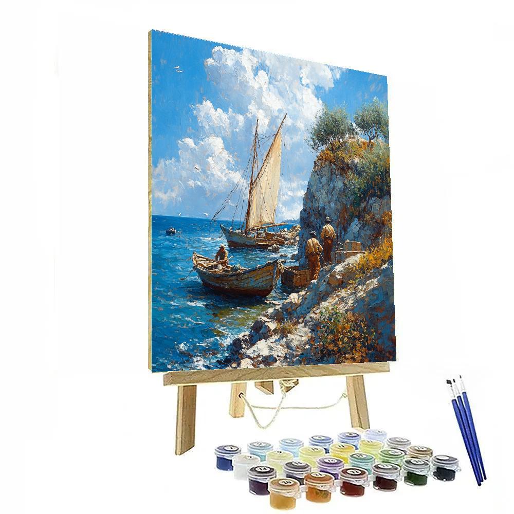 Winslow Homer Inspired Coastal Fishermen DIY paint by numbers