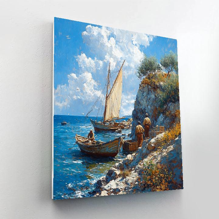 Winslow Homer Inspired Coastal Fishermen DIY paint by numbers