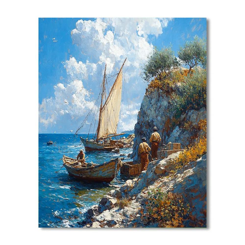 Winslow Homer Inspired Coastal Fishermen DIY paint by numbers