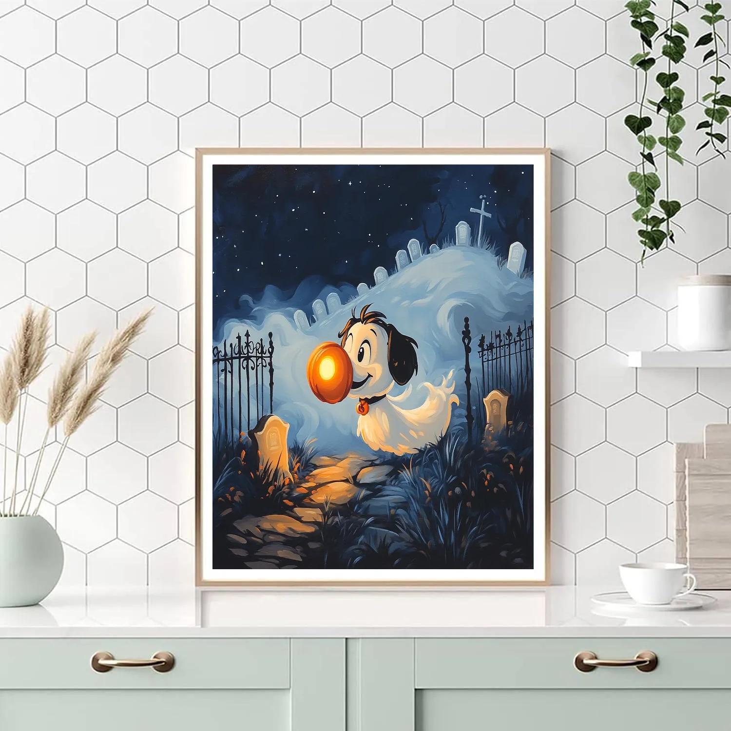 Zero Graveyard Lantern Chase Disney Inspired painting number kit
