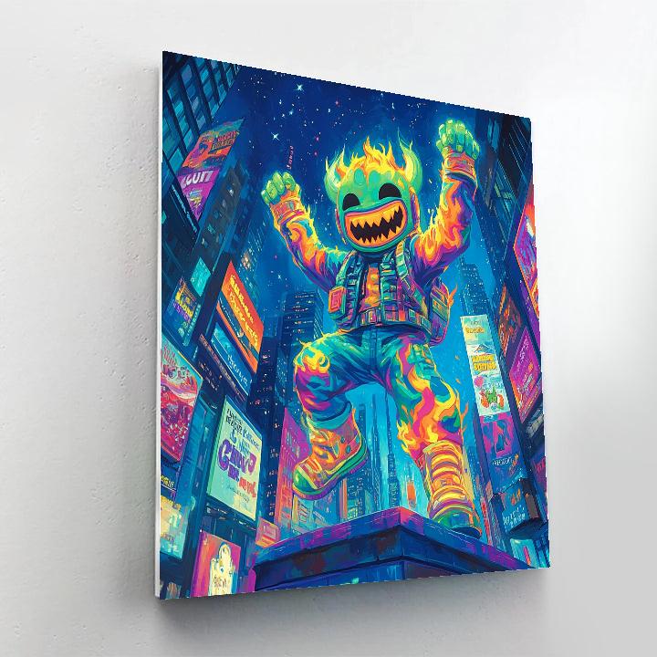 Fred Monster Suit City Rooftop Pose Disney Inspired paint by number