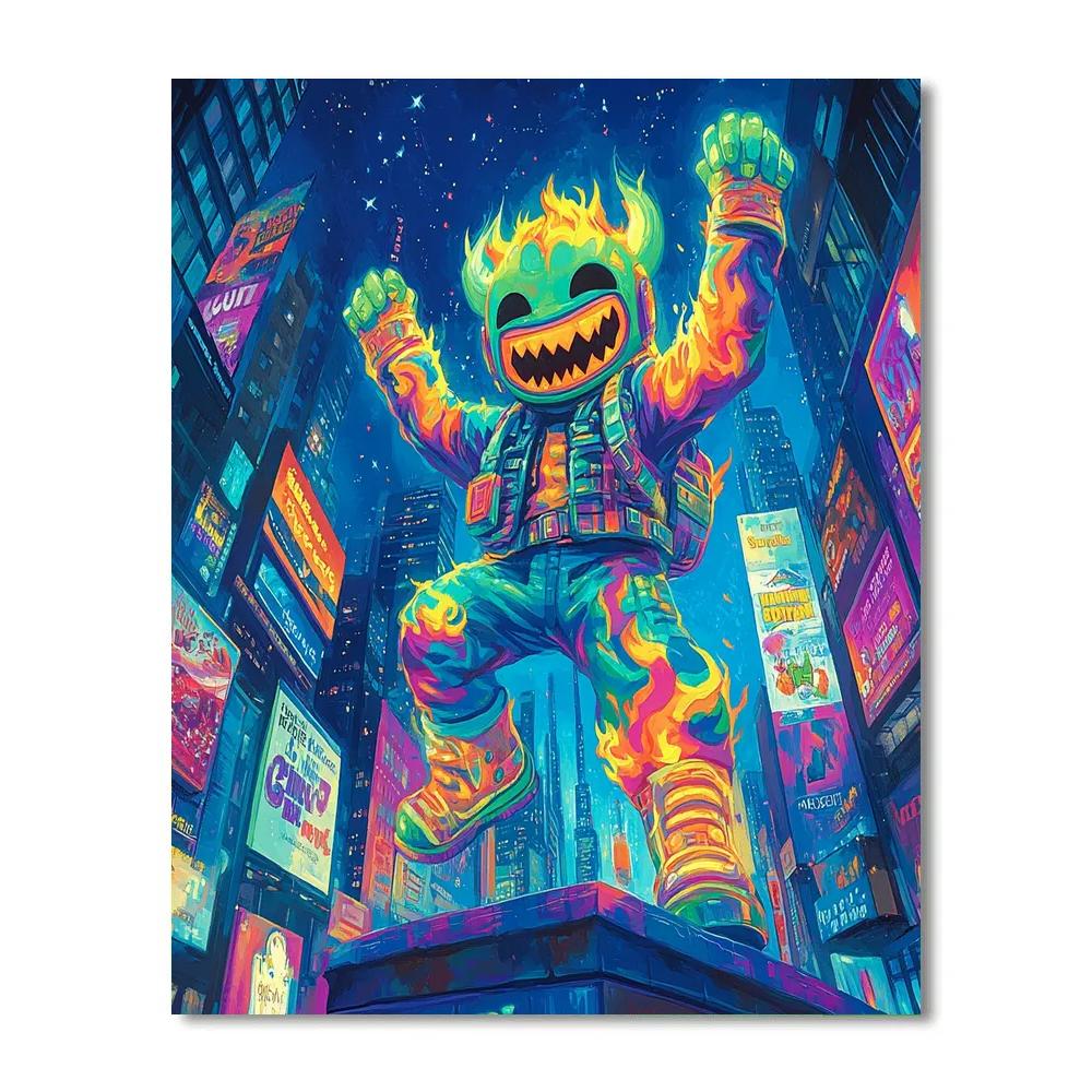 Fred Monster Suit City Rooftop Pose Disney Inspired paint by number