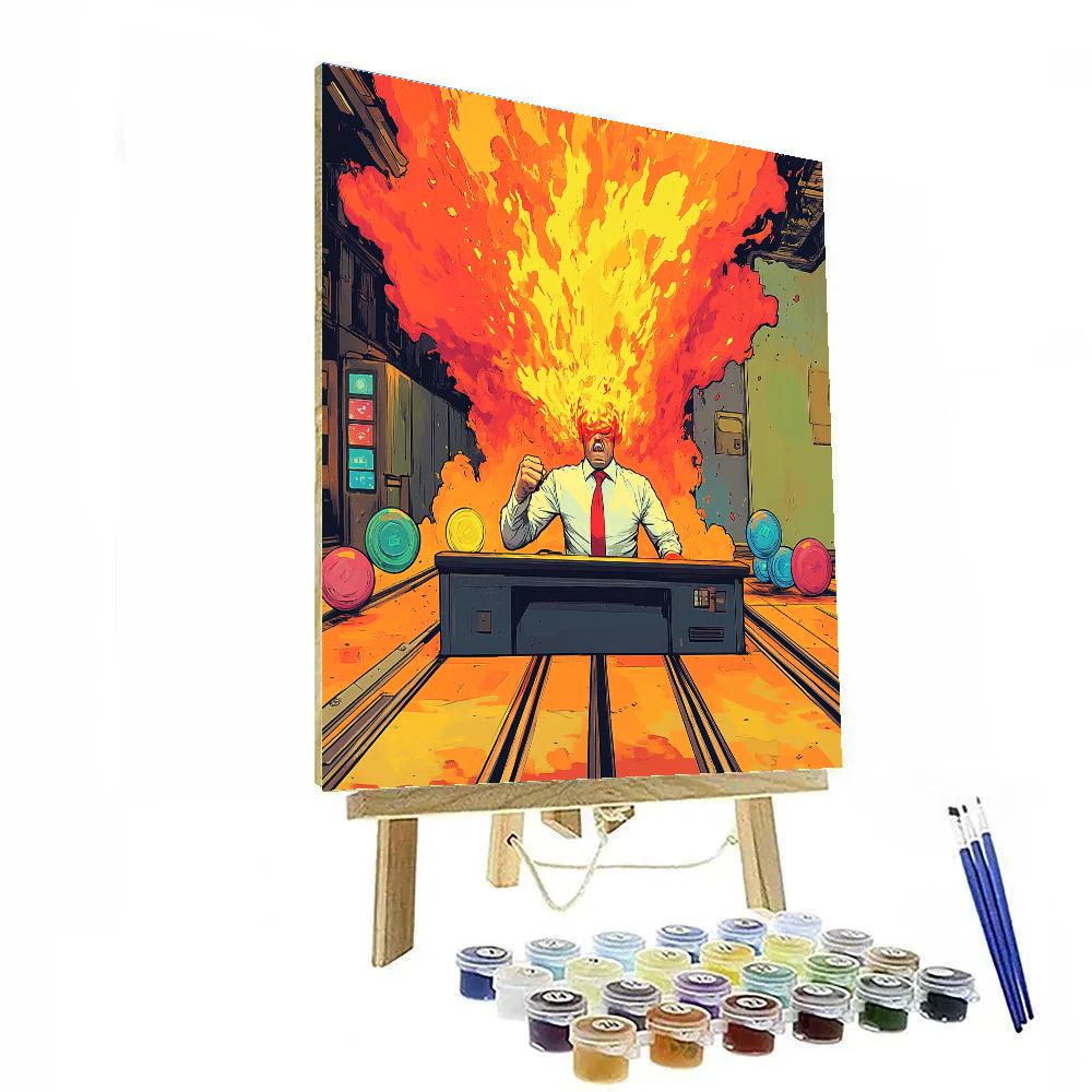 Anger Headquarters Flame Burst Desk Disney Inspired Paint by numbers kits