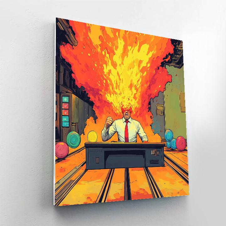 Anger Headquarters Flame Burst Desk Disney Inspired Paint by numbers kits