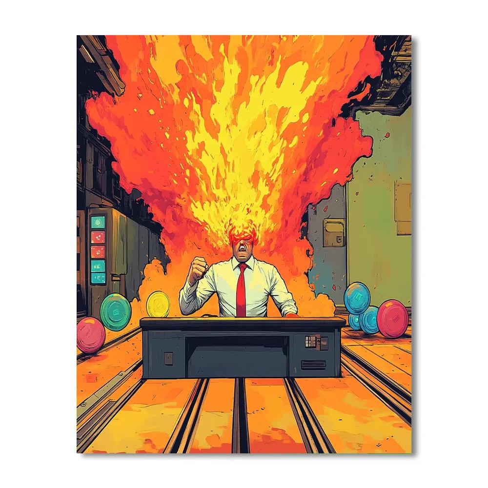 Anger Headquarters Flame Burst Desk Disney Inspired Paint by numbers kits