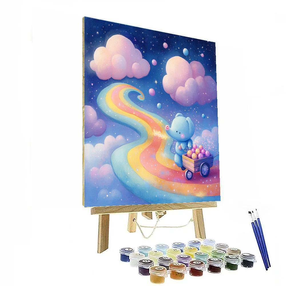 Bing Bong Rainbow Cotton Candy Path Disney Inspired DIY paint by numbers