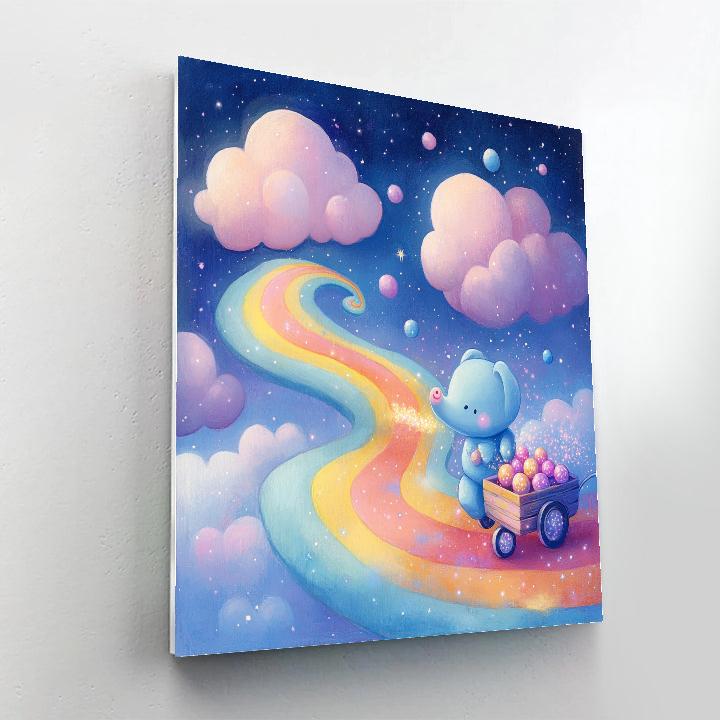 Bing Bong Rainbow Cotton Candy Path Disney Inspired DIY paint by numbers