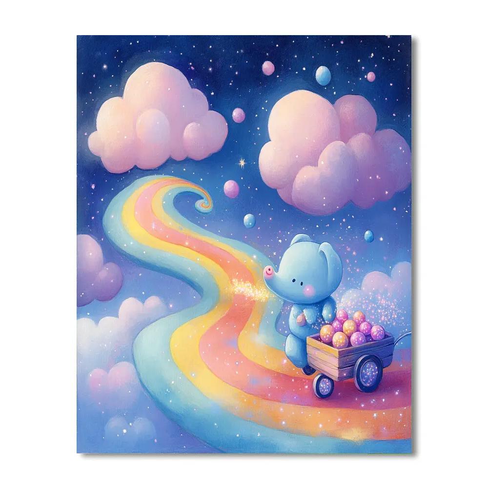 Bing Bong Rainbow Cotton Candy Path Disney Inspired DIY paint by numbers