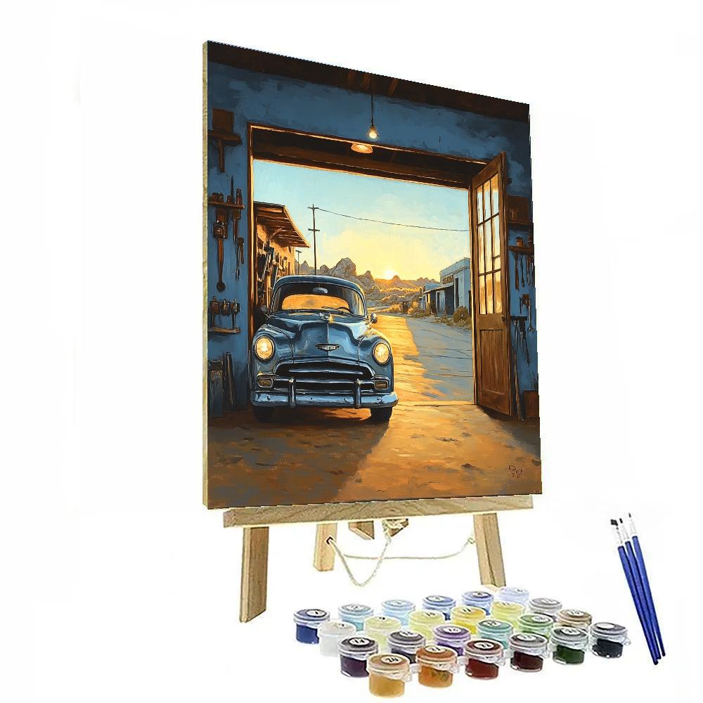 Doc Hudson Radiator Springs Garage Tune Up Disney Inspired paint by numbers