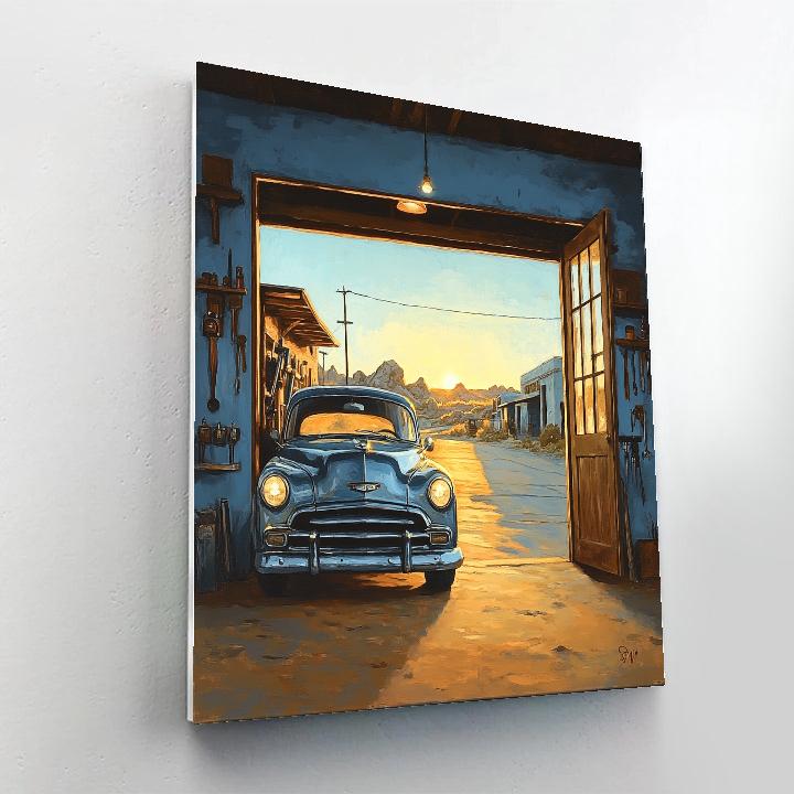 Doc Hudson Radiator Springs Garage Tune Up Disney Inspired paint by numbers