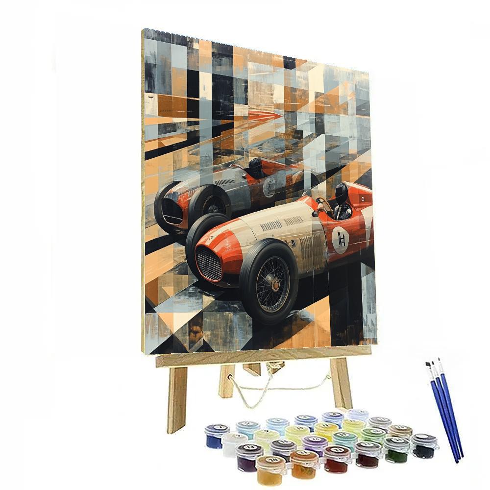 Picasso Inspired Racing Cars DIY paint by numbers