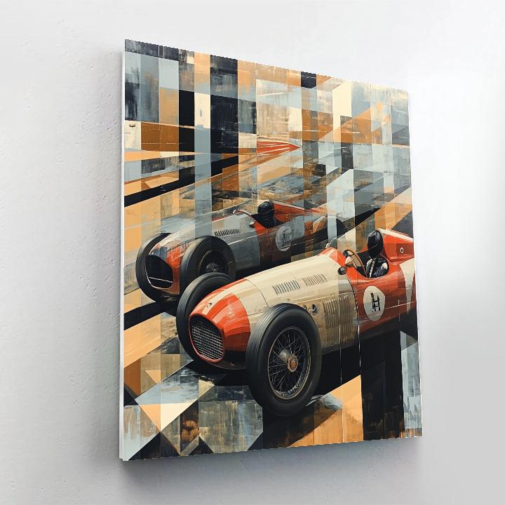 Picasso Inspired Racing Cars DIY paint by numbers