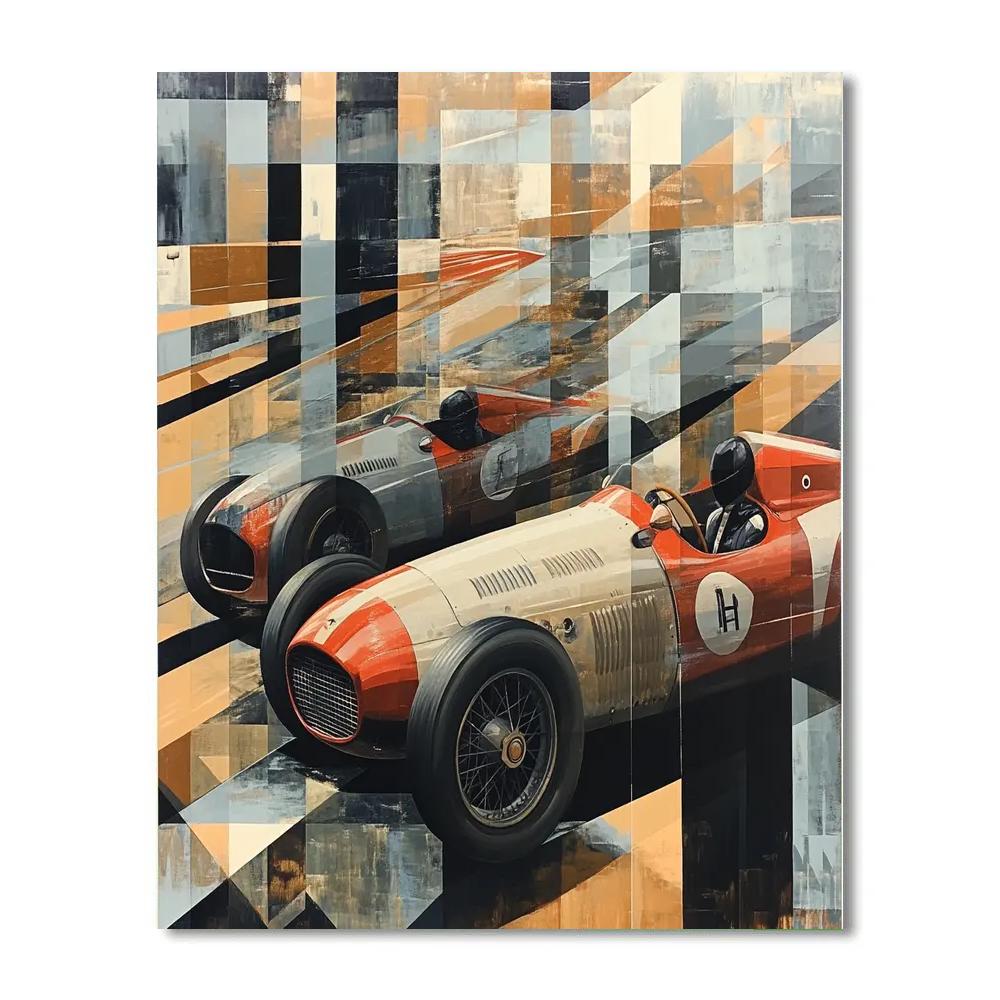 Picasso Inspired Racing Cars DIY paint by numbers