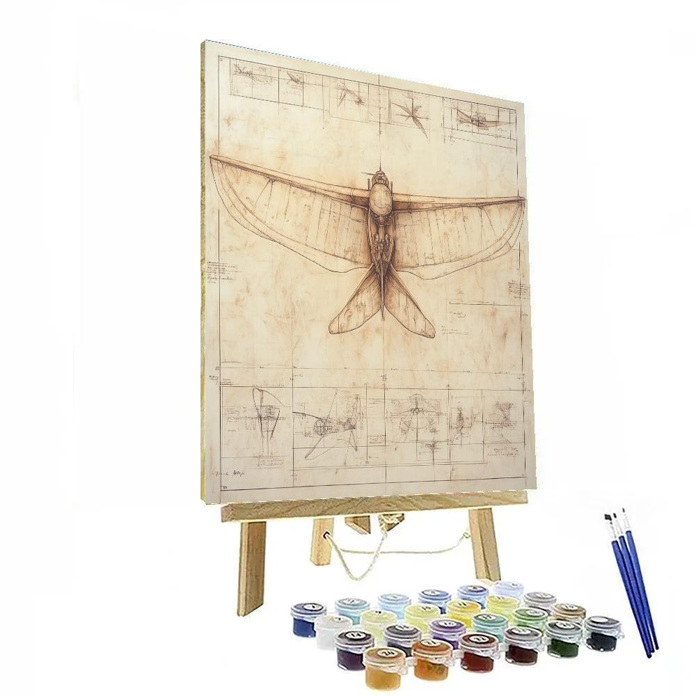 Leonardo Da Vinci Inspired Mechanical Bird paint by color