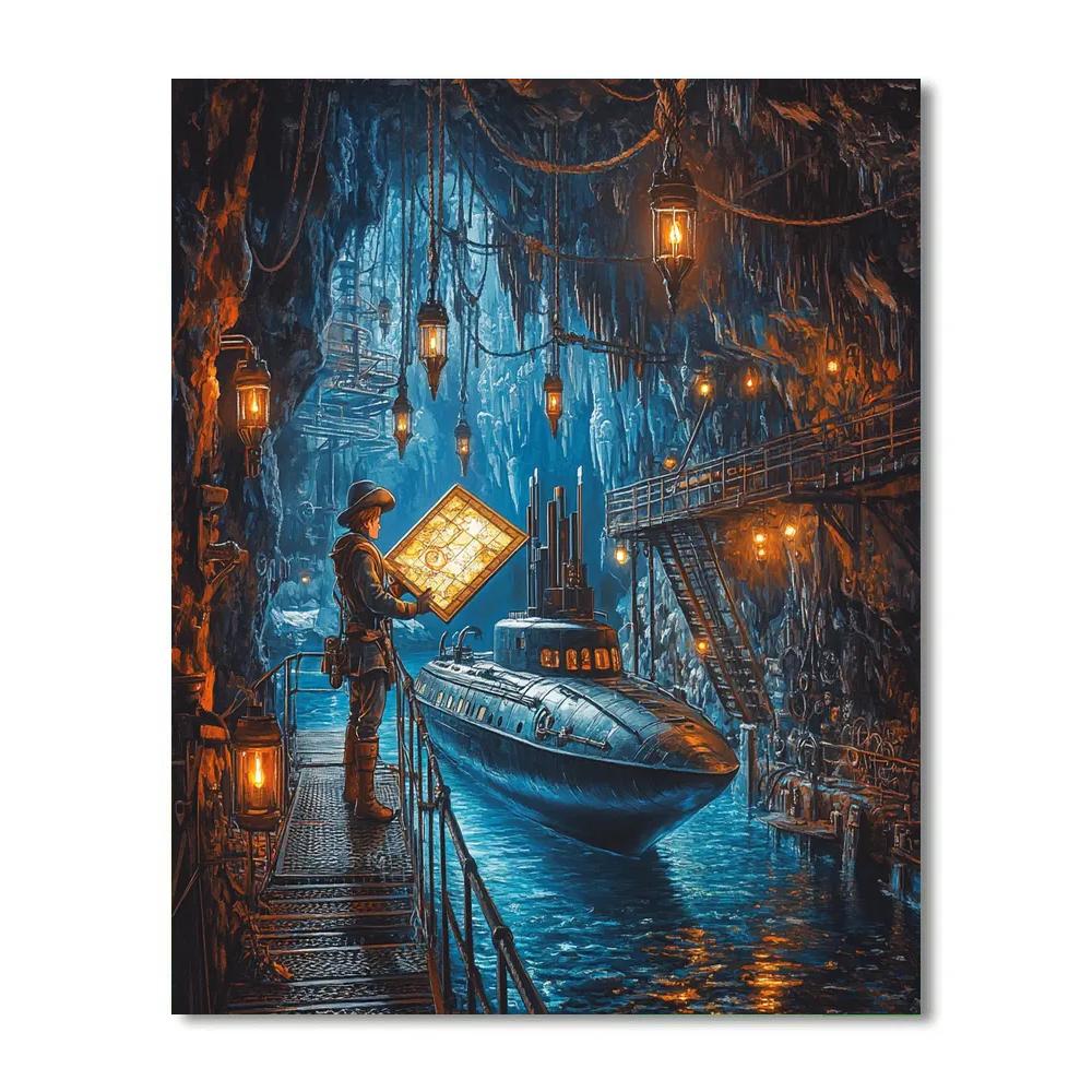 Milo Thatch Submarine Dock Discovery Disney Inspired Number painting