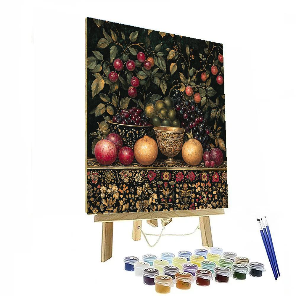 Gustav Klimt Inspired Orchard Still Life paint by color