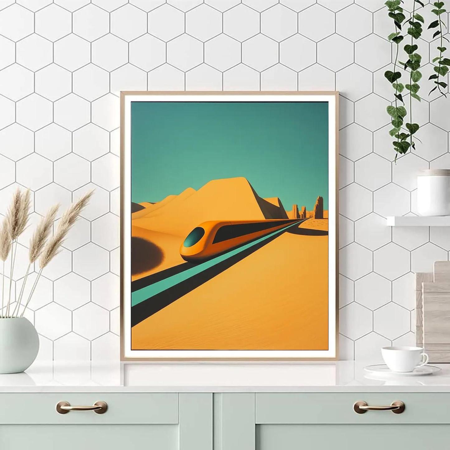 Salvador Dali Inspired Desert Train Paint by numbers art