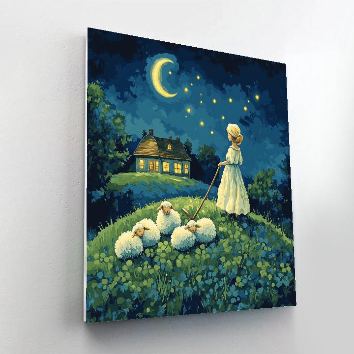 Bo Peep Moonlit Sheep Meadow Watch Disney Inspired DIY paint by numbers