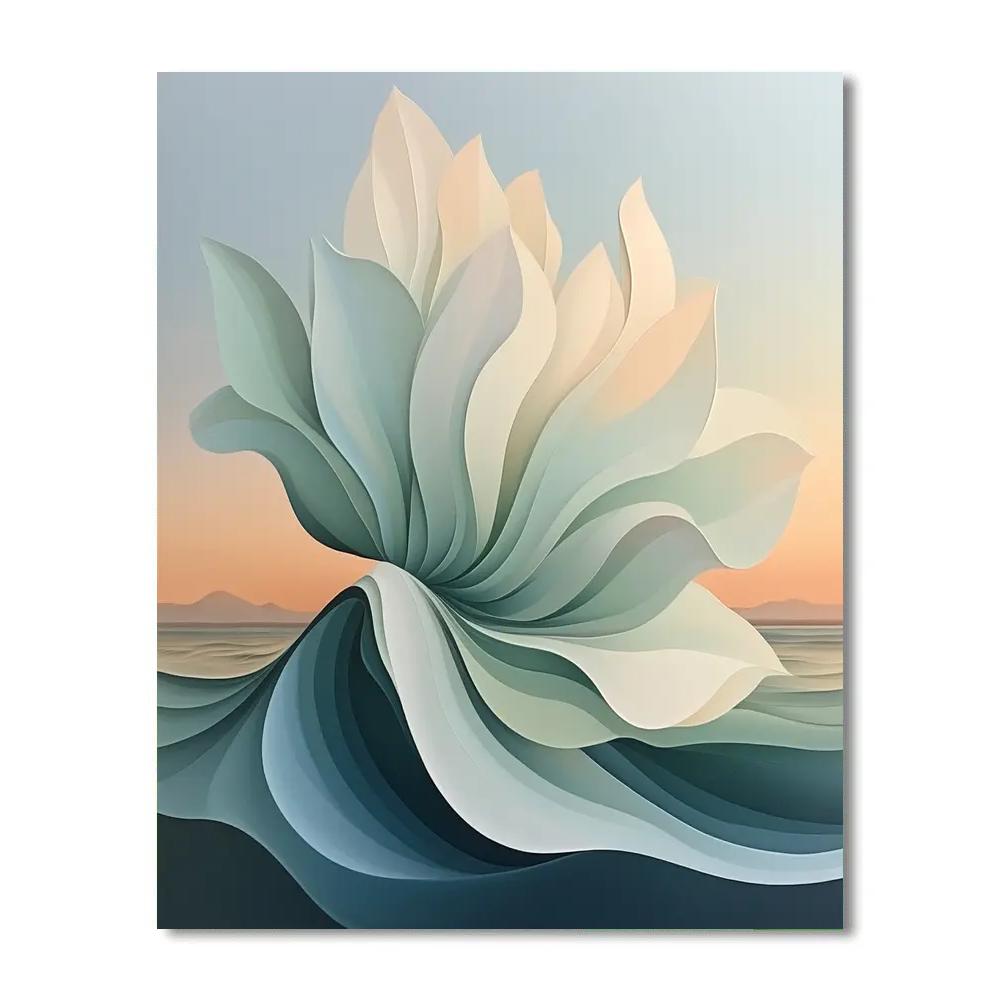 Georgia O Keeffe Inspired Seaside Bloom DIY paint by numbers