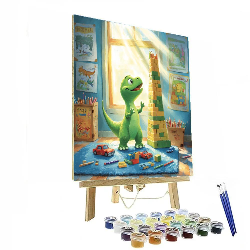 Rex Bedroom Block Tower Guard Disney Inspired paint by numbers