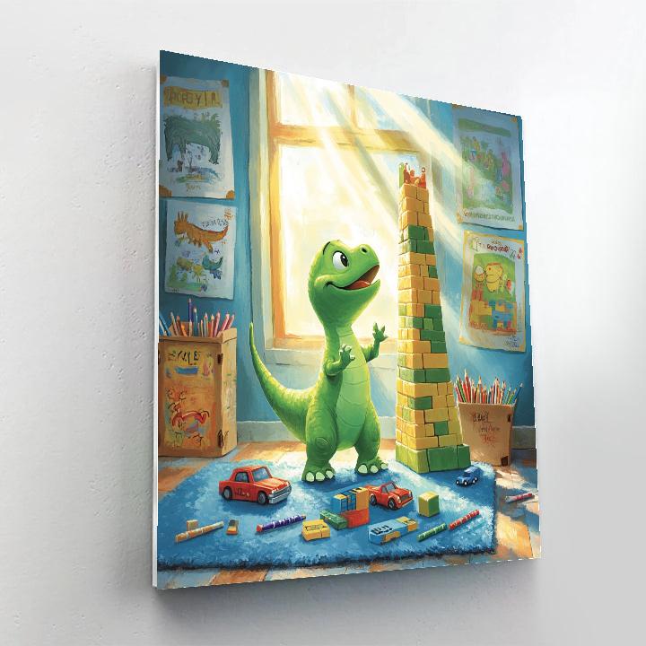 Rex Bedroom Block Tower Guard Disney Inspired paint by numbers