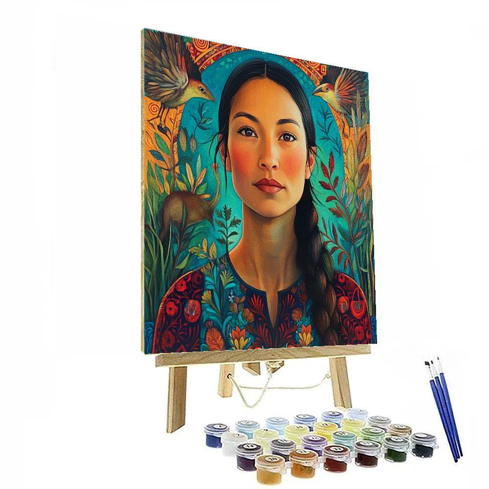 Frida Kahlo Inspired Botanical Portrait Painting by numbers kit