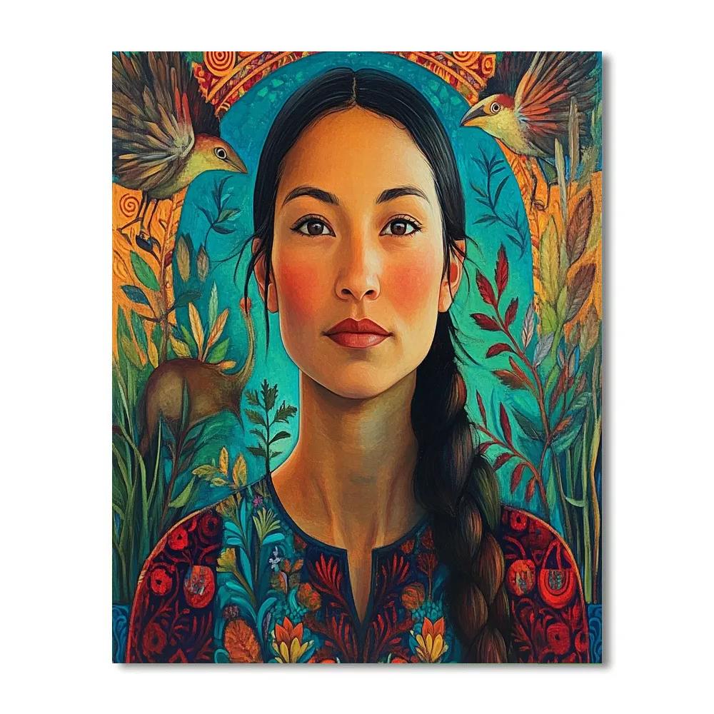 Frida Kahlo Inspired Botanical Portrait Painting by numbers kit