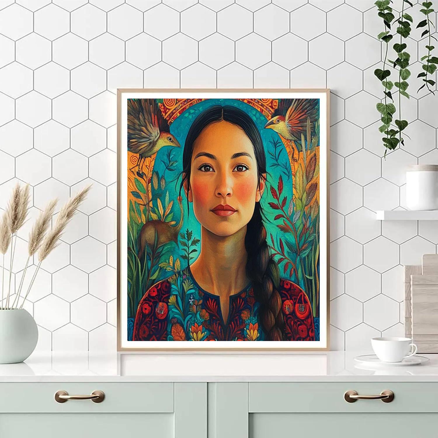 Frida Kahlo Inspired Botanical Portrait Painting by numbers kit