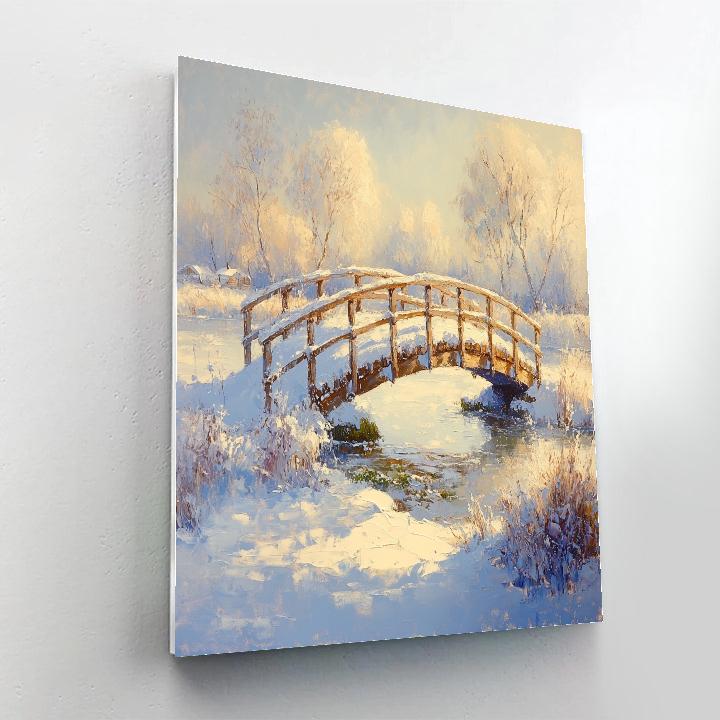 Claude Monet Inspired Snowy Bridge Paint by numbers art