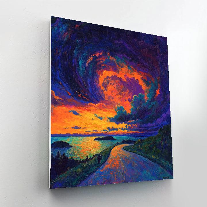 Edvard Munch Inspired Thunder Road paint by color