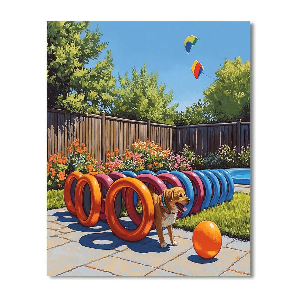 Slinky Dog Backyard Ring Tunnel Chase Disney Inspired paint by color