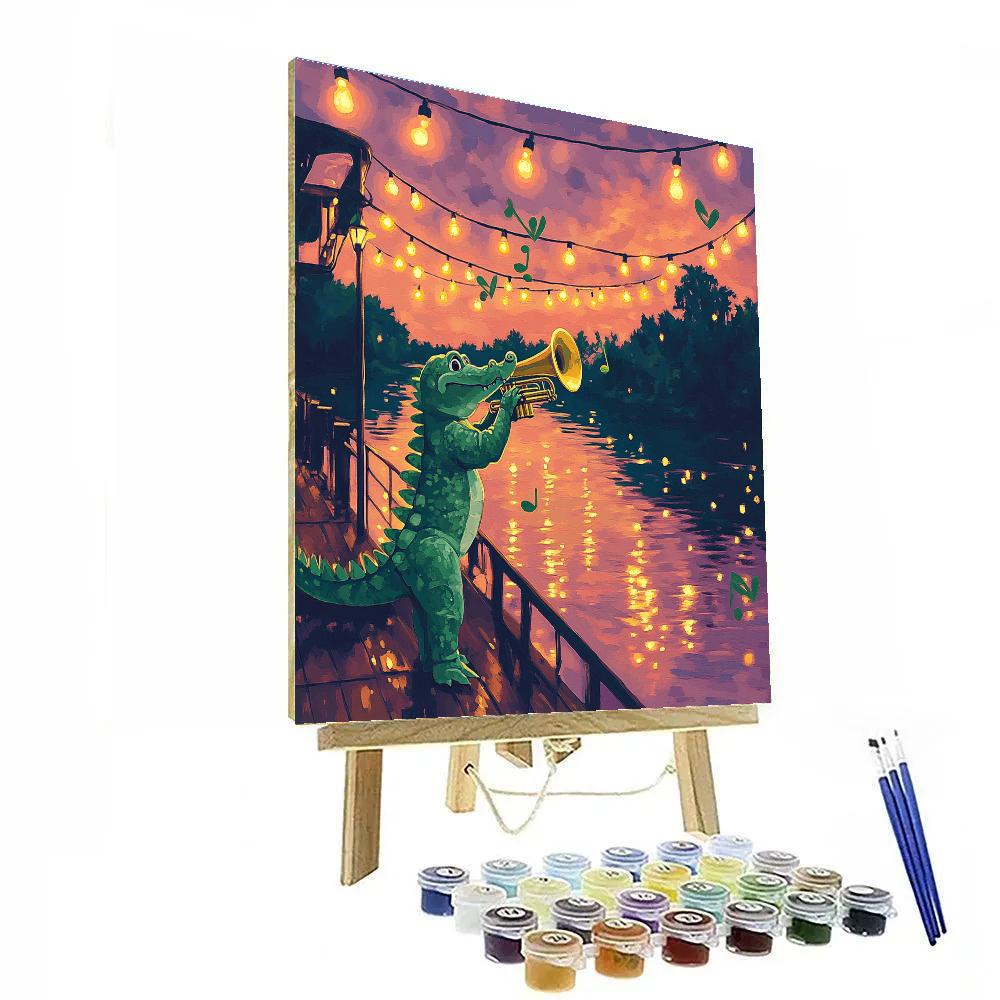 Princess Tiana Friend Louis Riverboat Jam Disney Inspired painting number kit