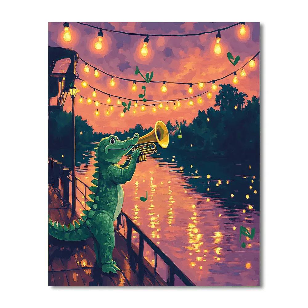 Princess Tiana Friend Louis Riverboat Jam Disney Inspired painting number kit