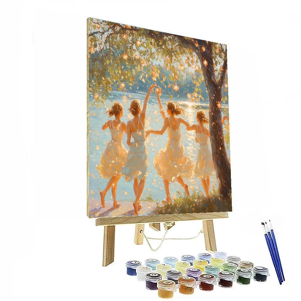 Renoir Inspired Lakeside Dance paint by number