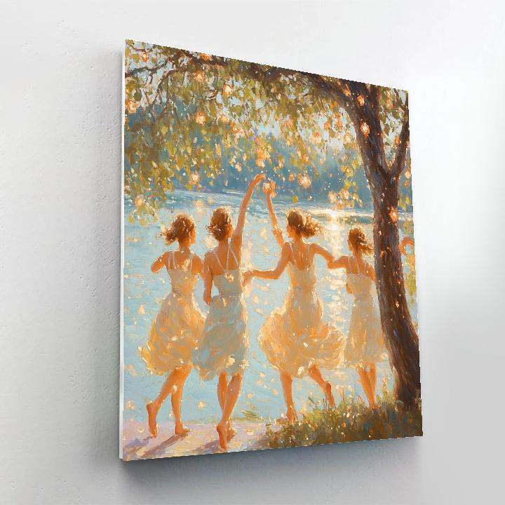 Renoir Inspired Lakeside Dance paint by number