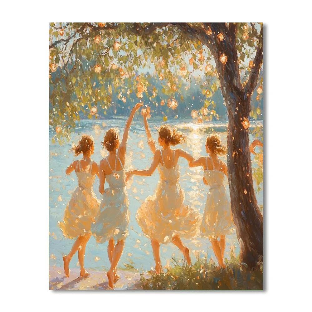 Renoir Inspired Lakeside Dance paint by number