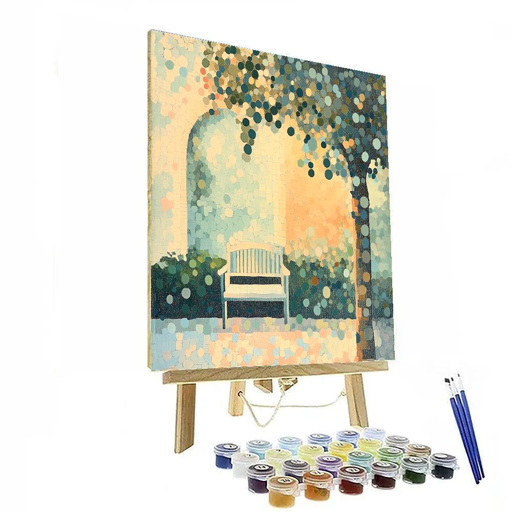 Seurat Inspired Garden Chair paint by numbers