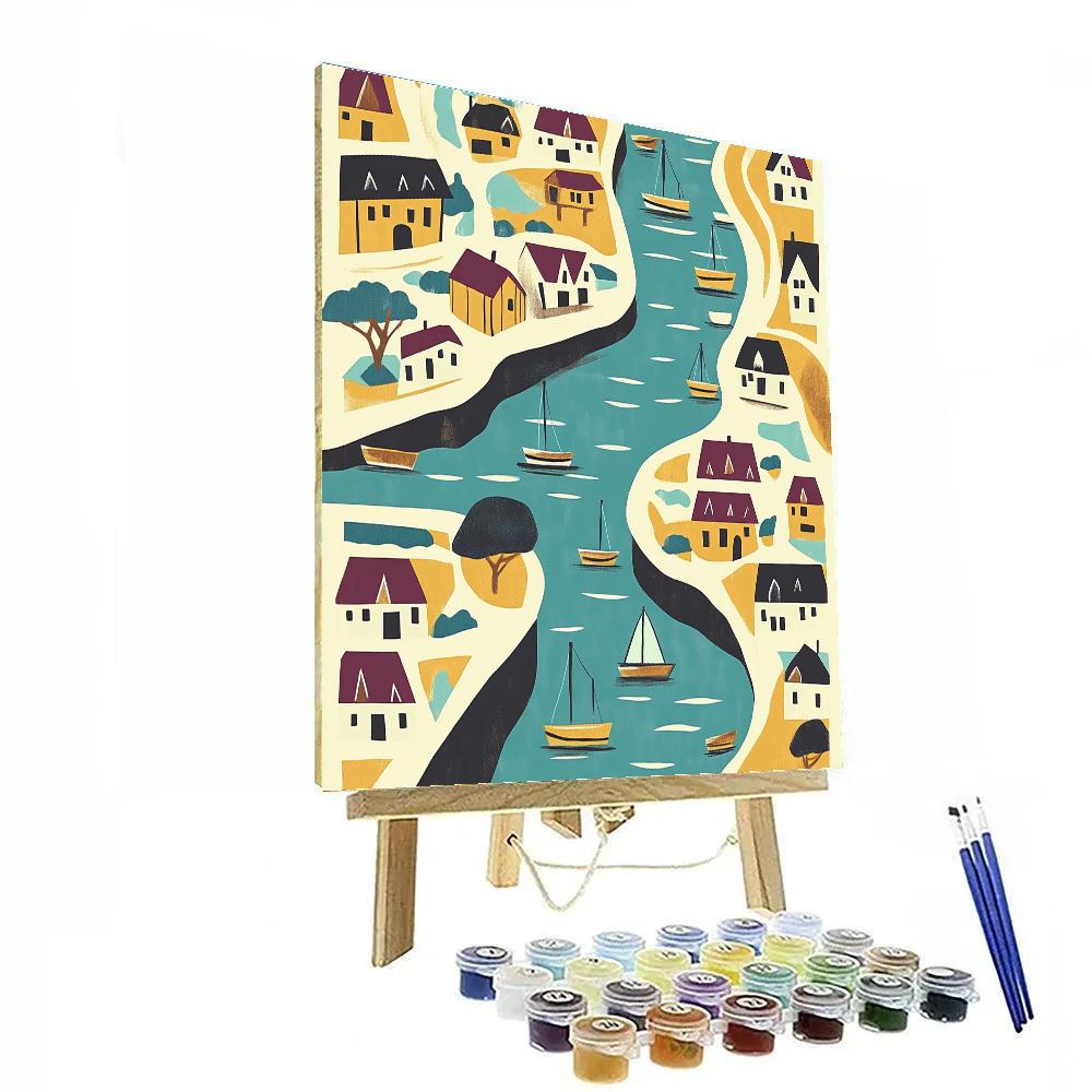 Paul Klee Inspired Little Harbor paint by number