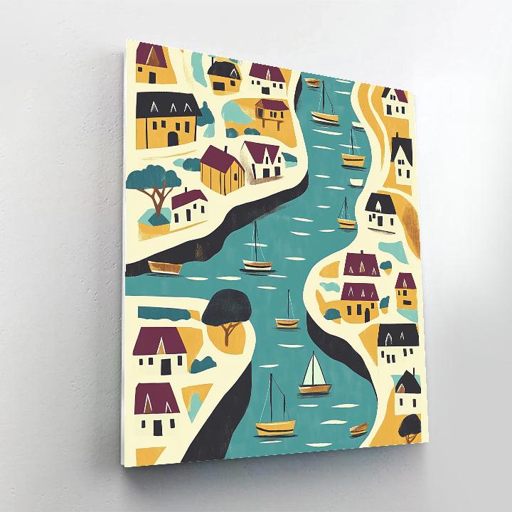 Paul Klee Inspired Little Harbor paint by number