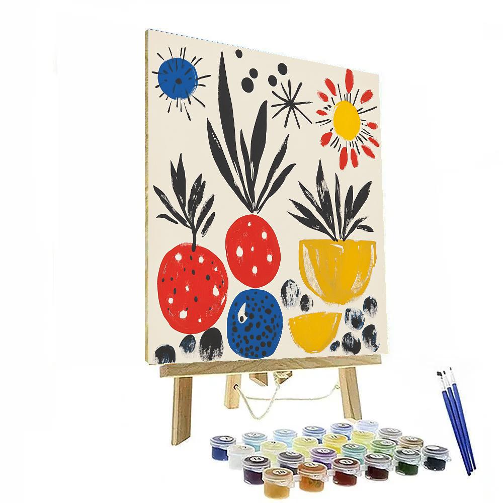 Joan Miró Inspired Moon Fruit Numbered painting kits
