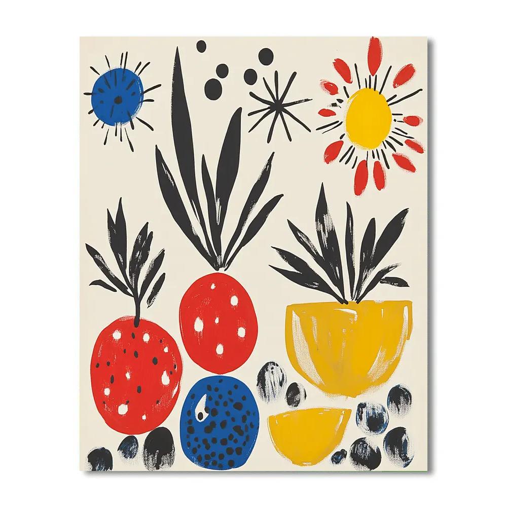 Joan Miró Inspired Moon Fruit Numbered painting kits