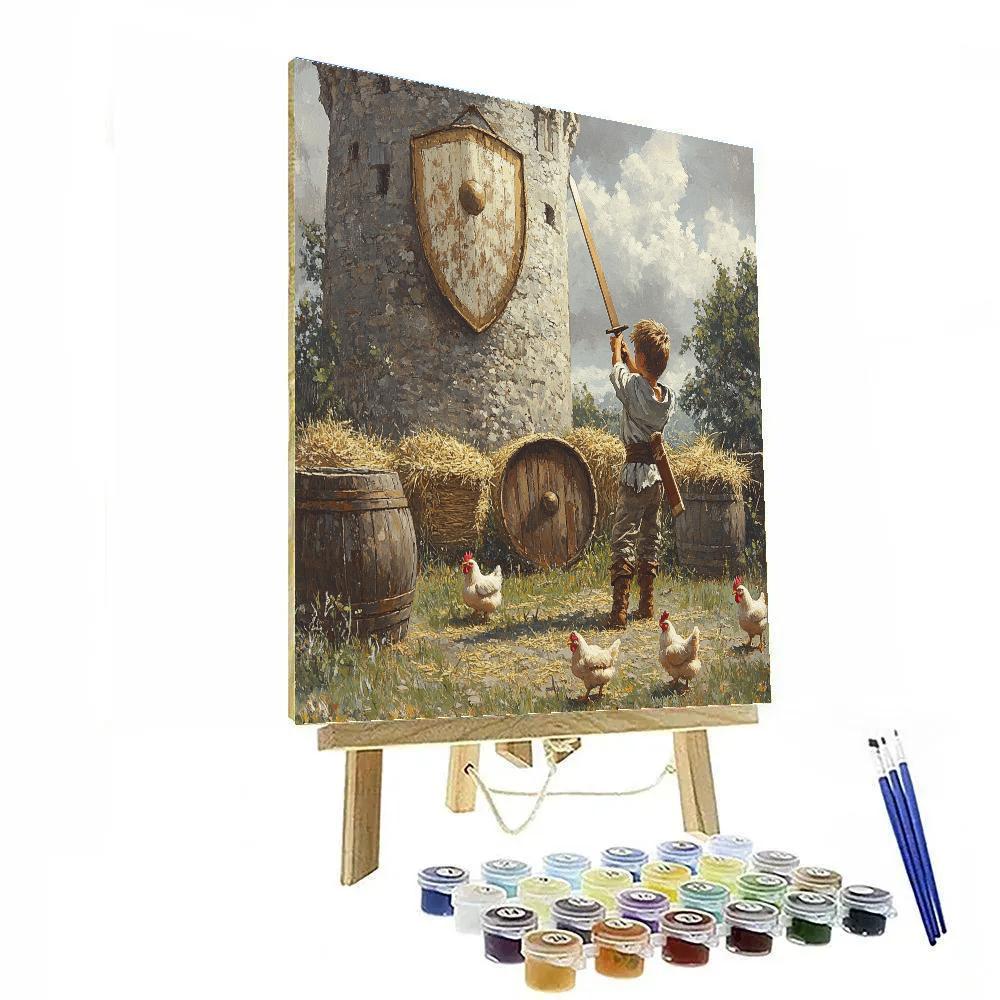 Arthur Sword In Stone Training Yard Practice Disney Inspired painting number kit