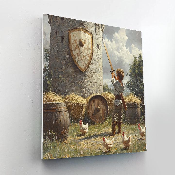 Arthur Sword In Stone Training Yard Practice Disney Inspired painting number kit
