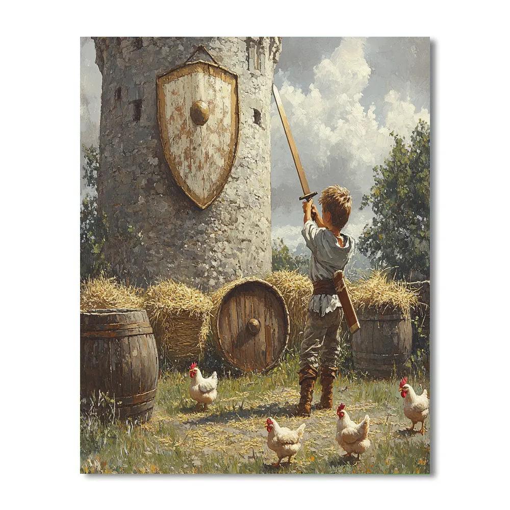 Arthur Sword In Stone Training Yard Practice Disney Inspired painting number kit
